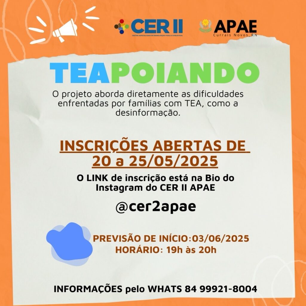 Projeto oferece apoio e orientação a famílias de pessoas com TEA em Currais Novos