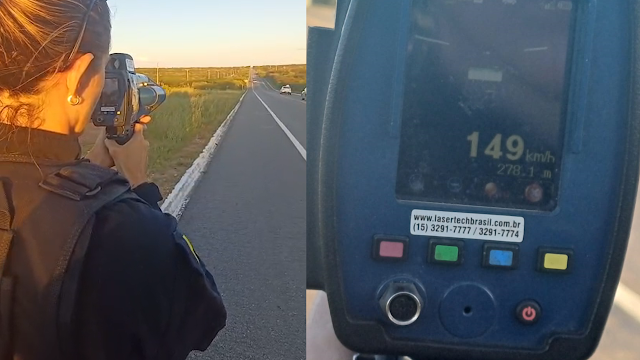 PRF flagra veículo a 149 km/h na BR-304 durante Operação Dia do Trabalho no RN