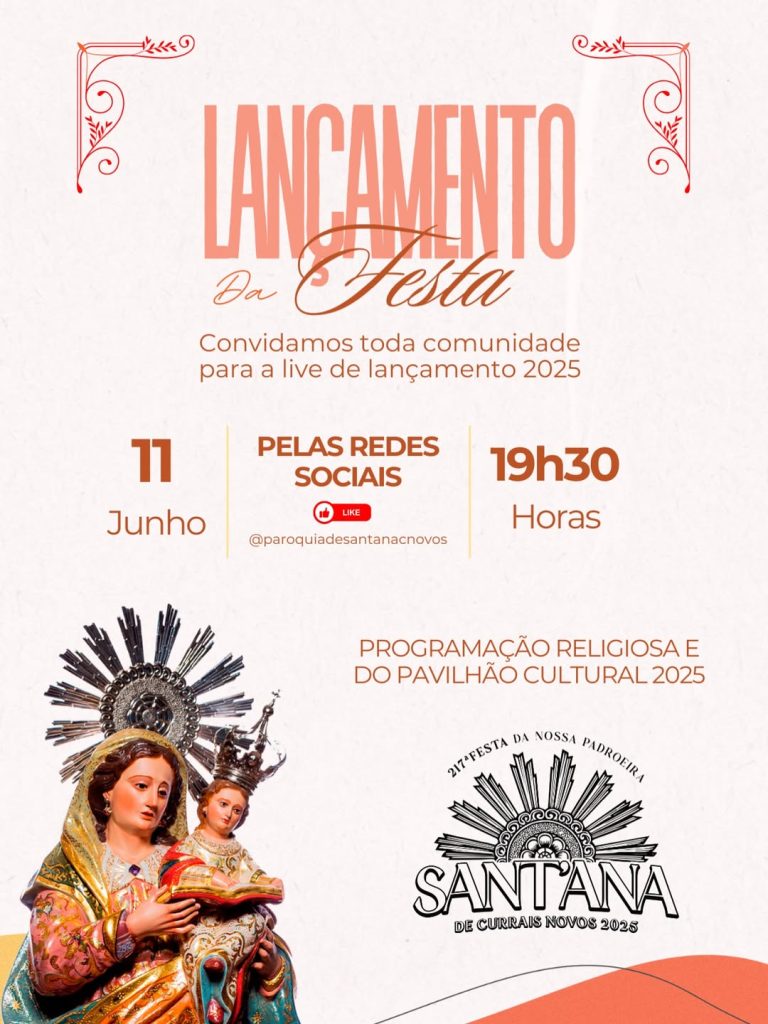 Paróquia de Sant’Ana promove lançamento virtual da Festa 2025 nesta quarta-feira, 11 de junho