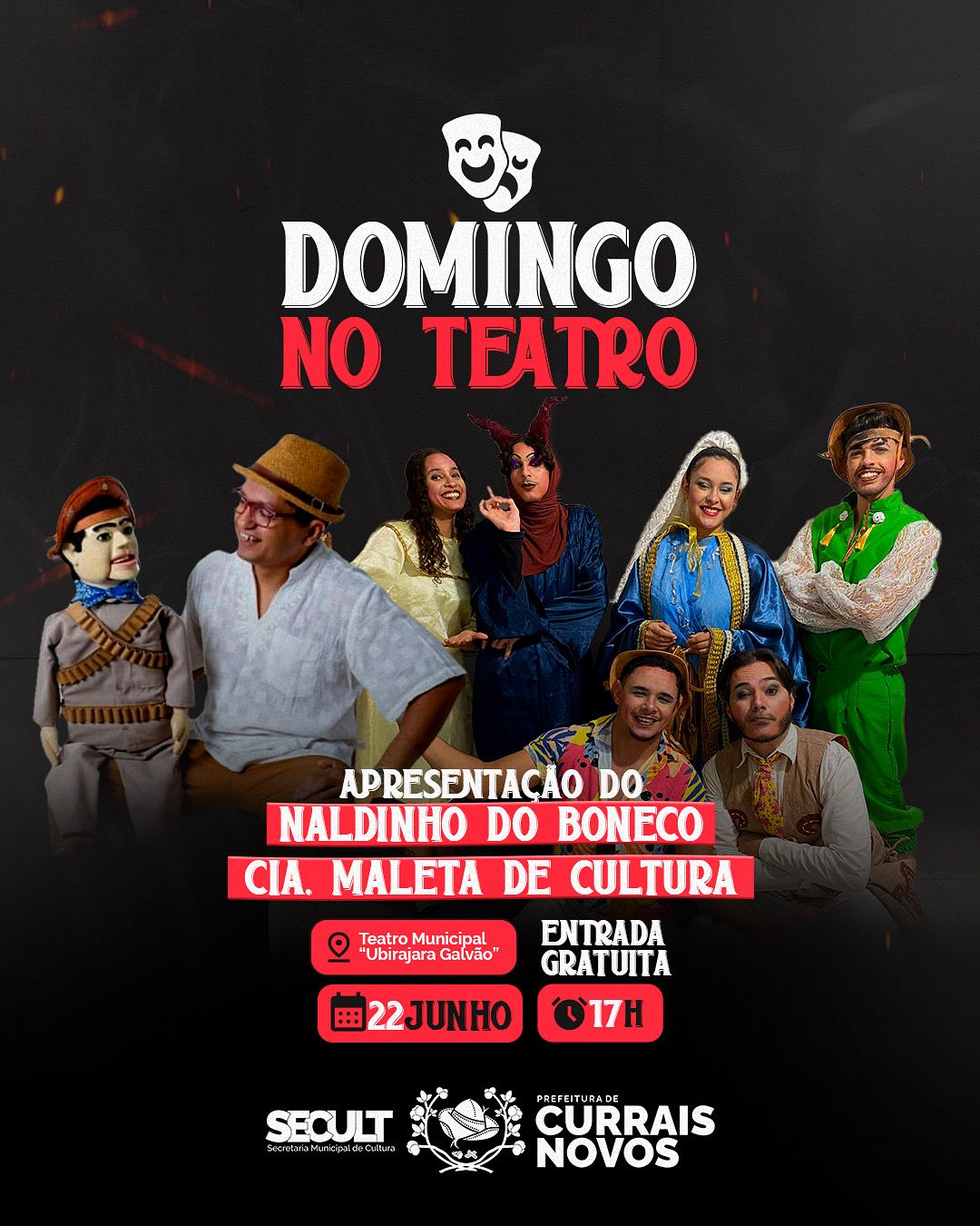 Domingo Cultural no Teatro Municipal Ubirajara Galvão contará com atrações para toda a família