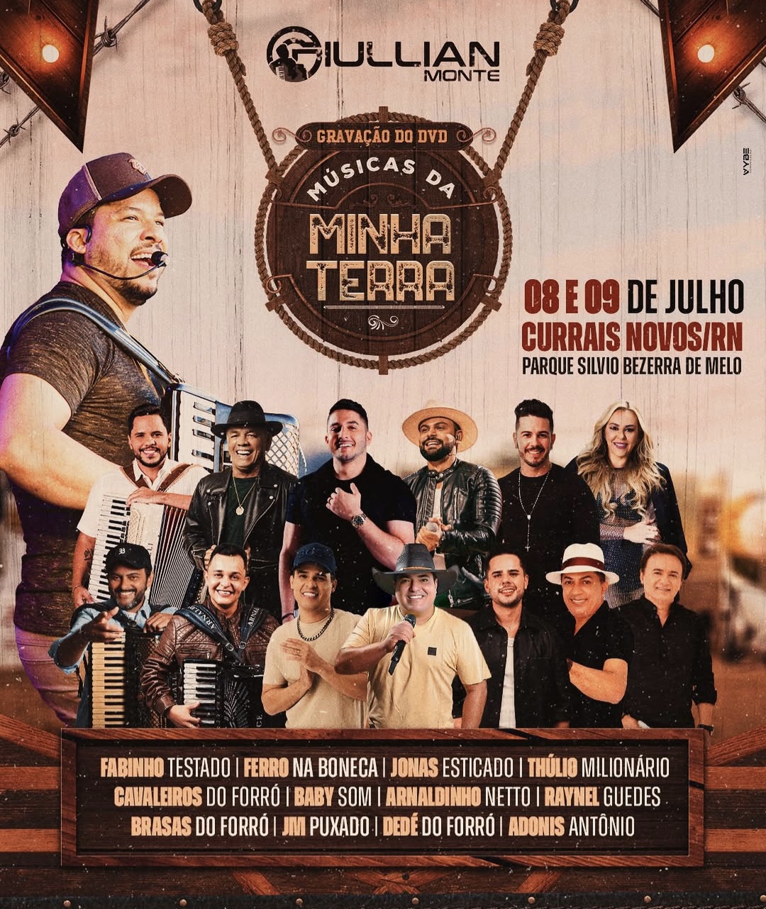 CURRAIS NOVOS SERÁ PALCO DA GRAVAÇÃO DE DVD DE GIULLIAN MONTE COM GRANDES NOMES DO FORRÓ