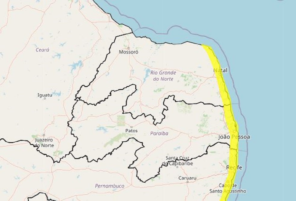 Inmet mantém alerta de chuvas para Natal e mais 19 cidades do RN