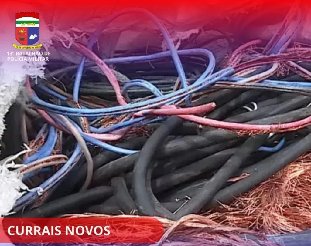 POLÍCIA MILITAR APREENDE GRANDE QUANTIDADE DE FIOS DE COBRE FURTADOS, DURANTE PATRULHAMENTO