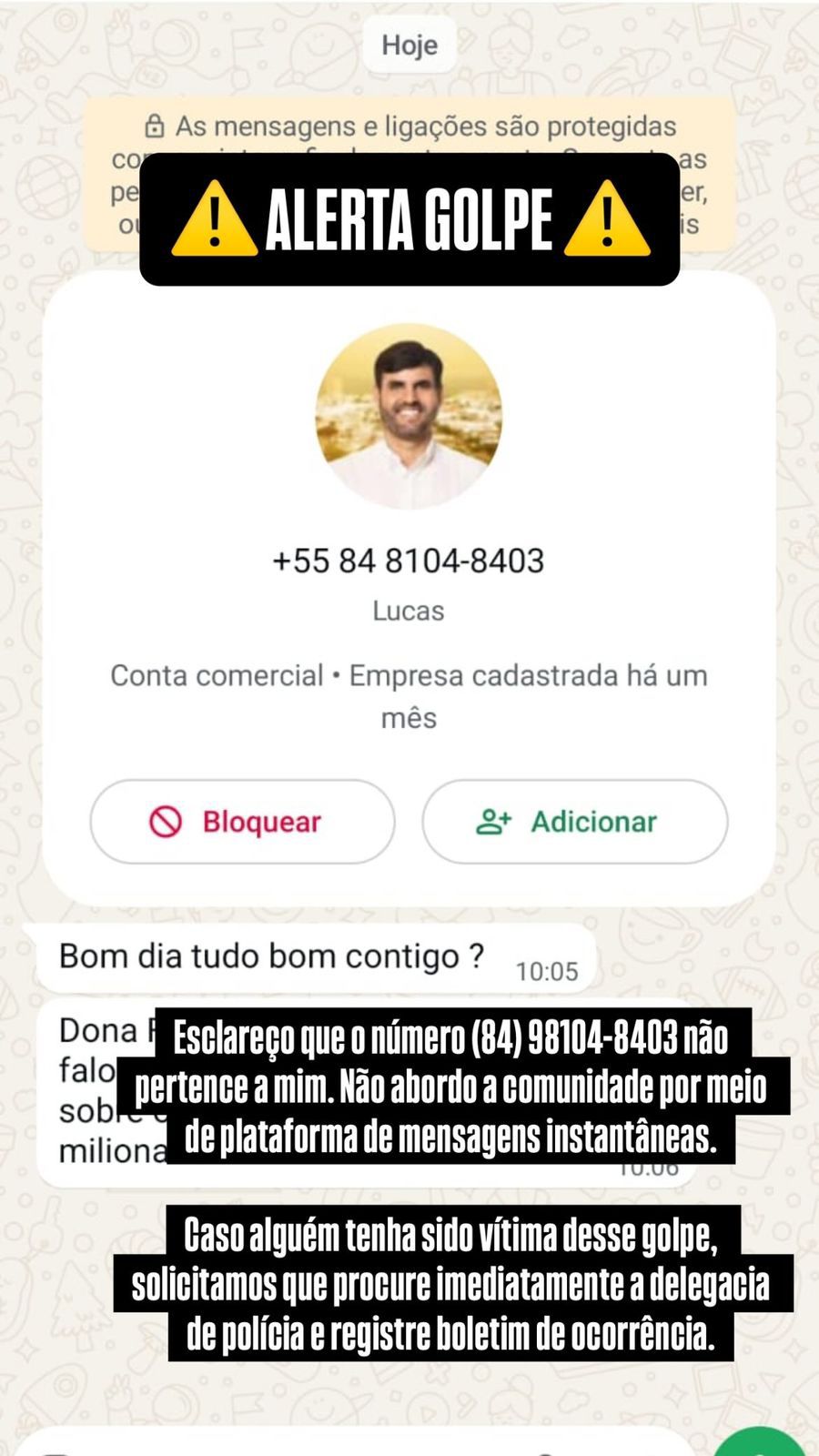 NOTA À POPULAÇÃO