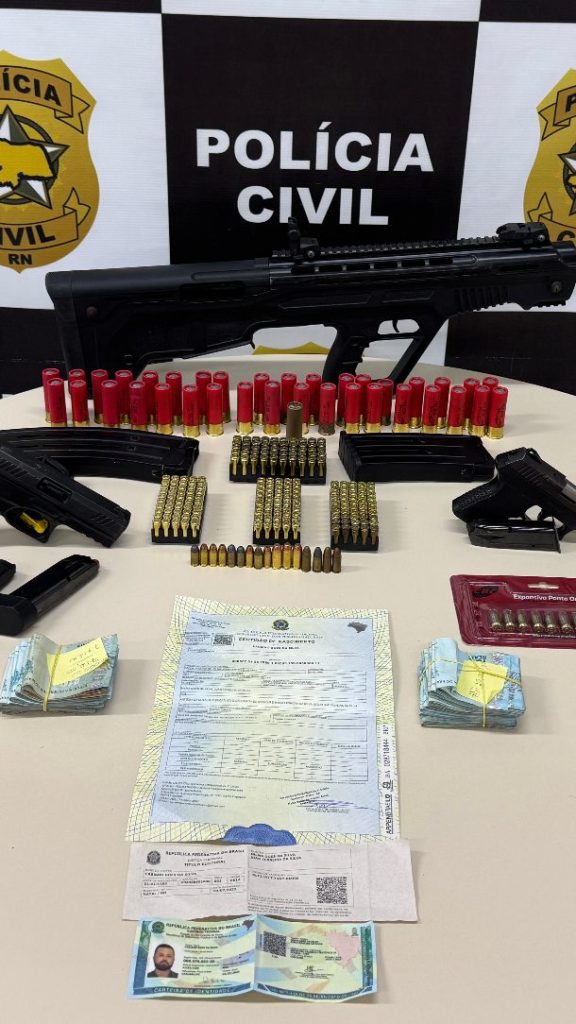 Polícia Civil prende foragido de São Paulo condenado por homicídio em Serra Caiada; armas são apreendida
