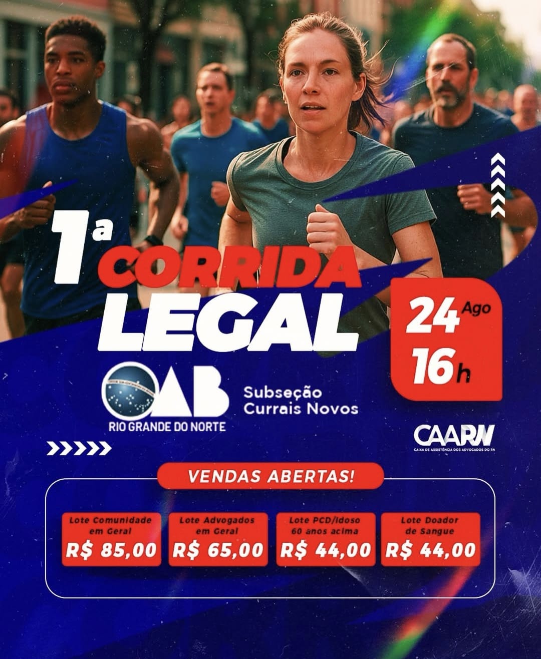 OAB Currais Novos promove 1ª Corrida Legal no dia 24 de agosto