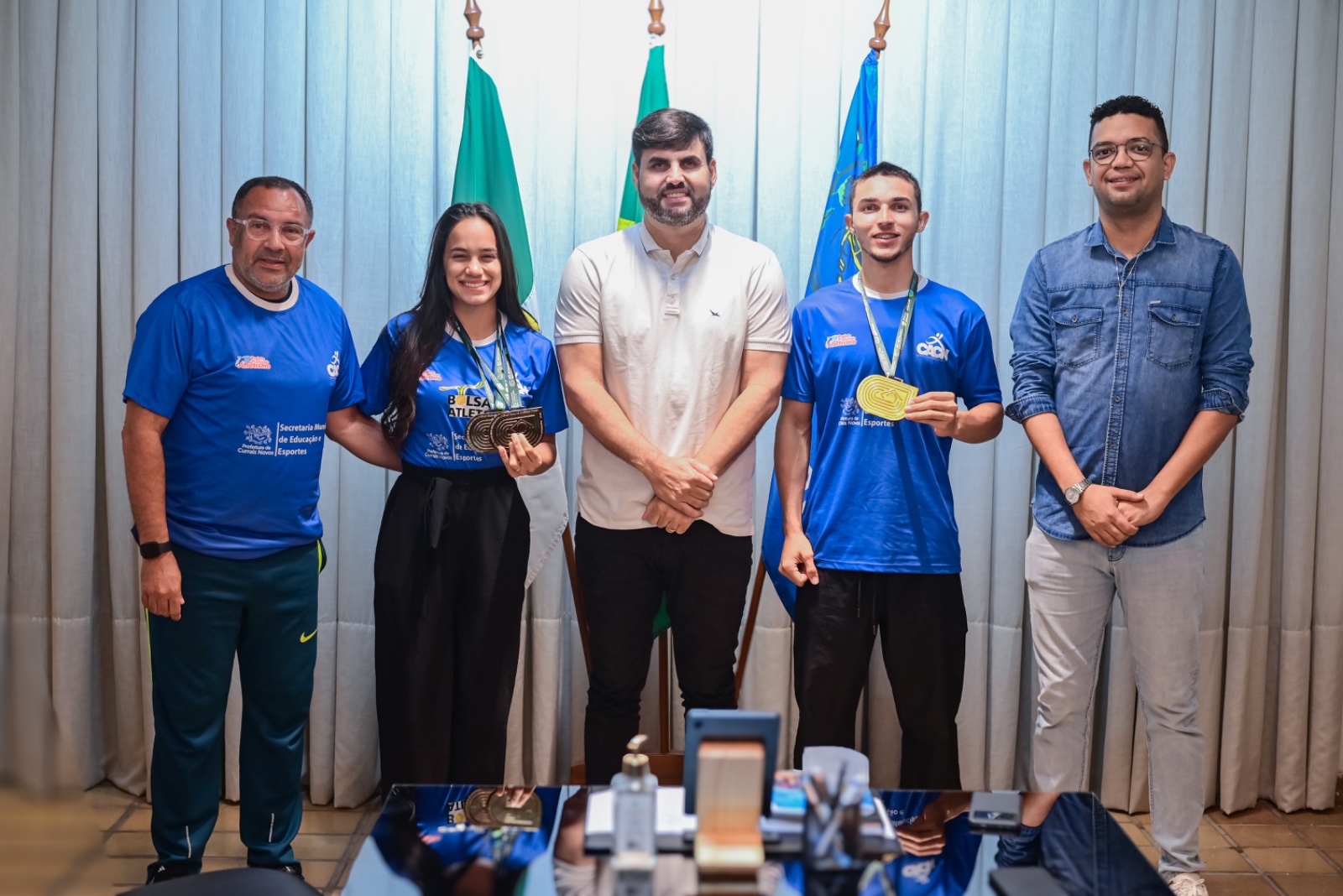 Prefeito Lucas Galvão recebe atletas destaques no Campeonato Brasileiro Sub-20