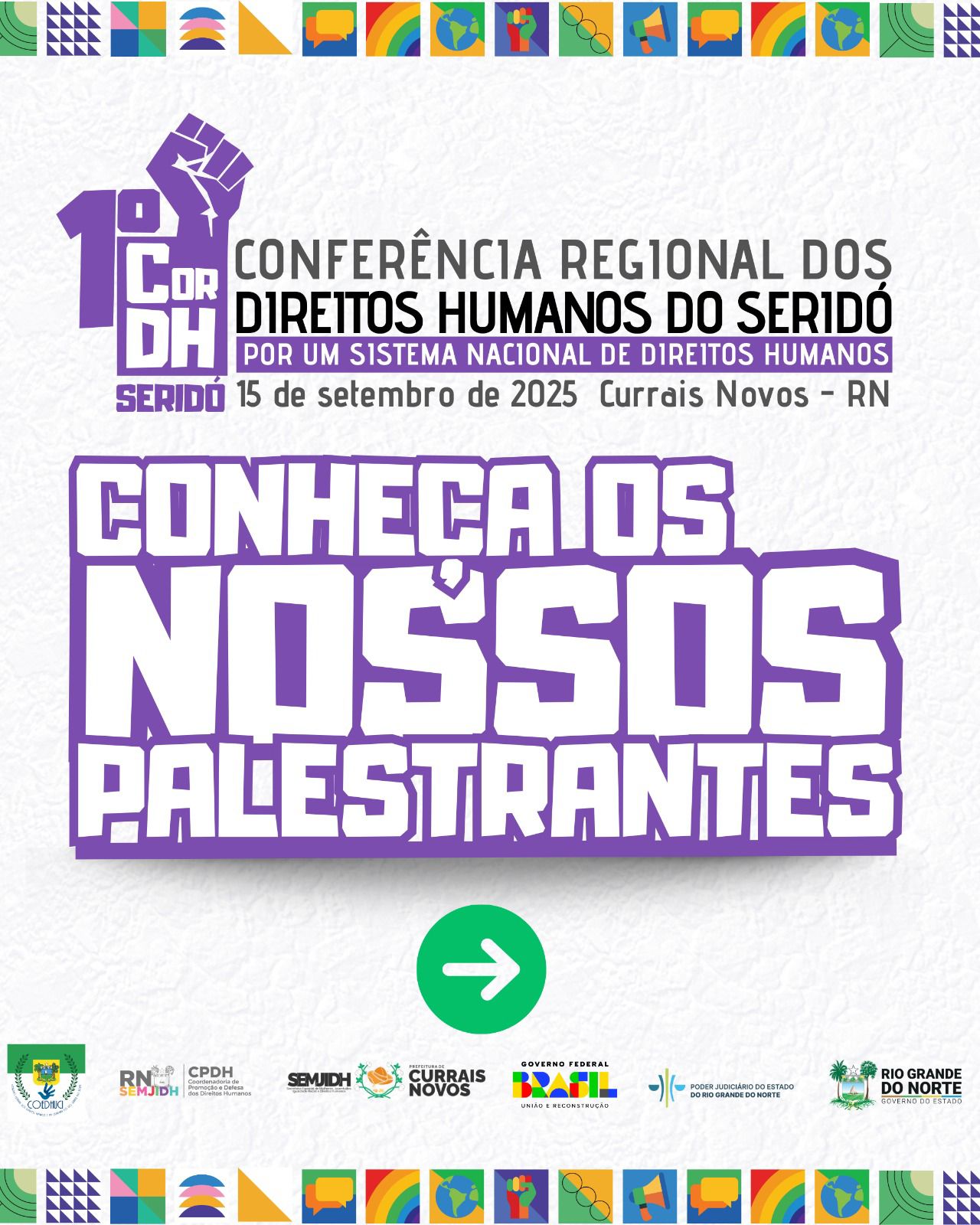 Currais Novos divulga palestrantes da 1ª Conferência Municipal de Direitos Humanos