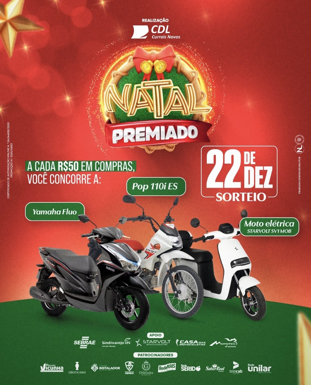 CDL Currais Novos lança campanha “Natal Premiado 2025” para aquecer o comércio local
