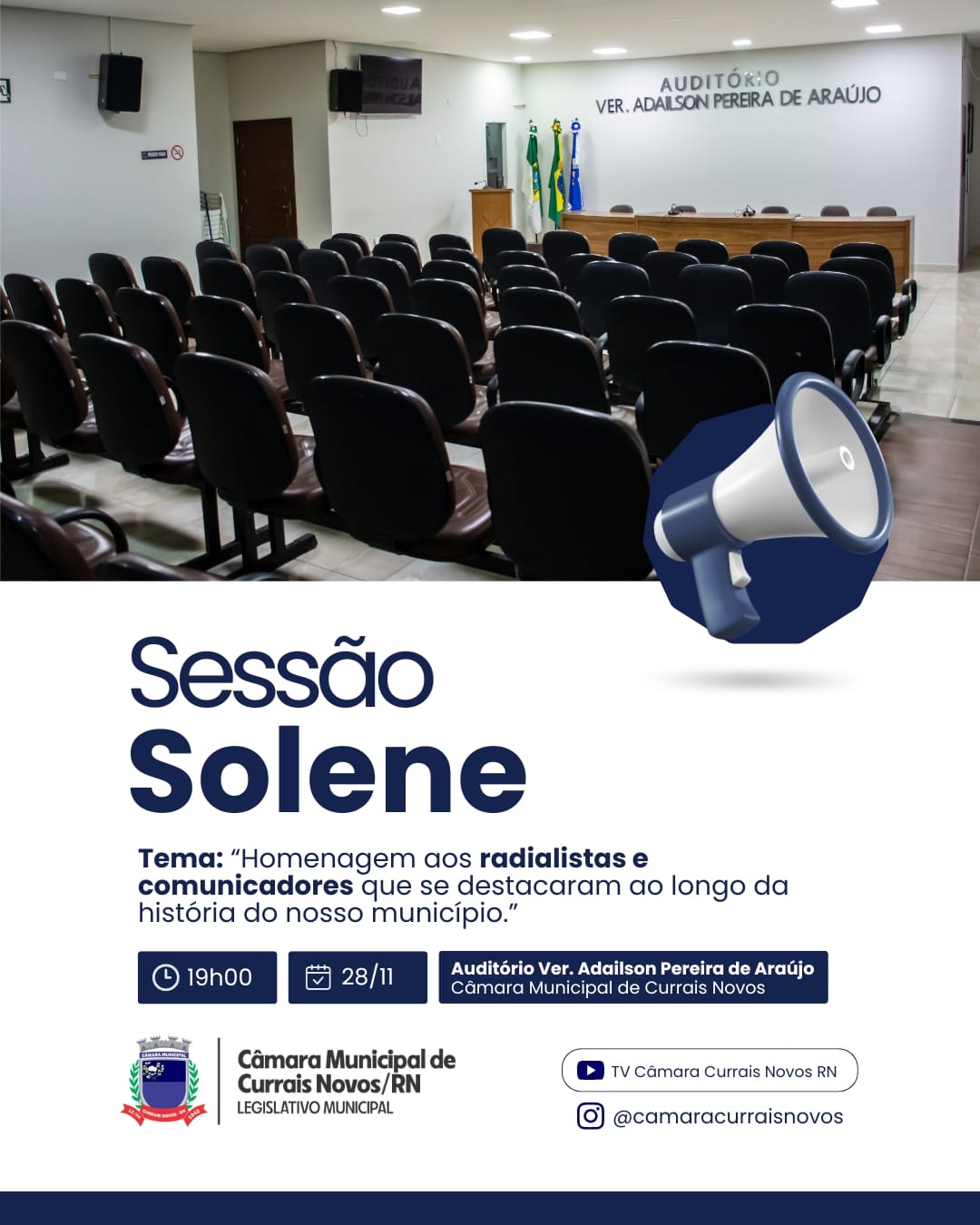 Sessão Solene homenageará radialistas e comunicadores que marcaram a história de Currais Novos