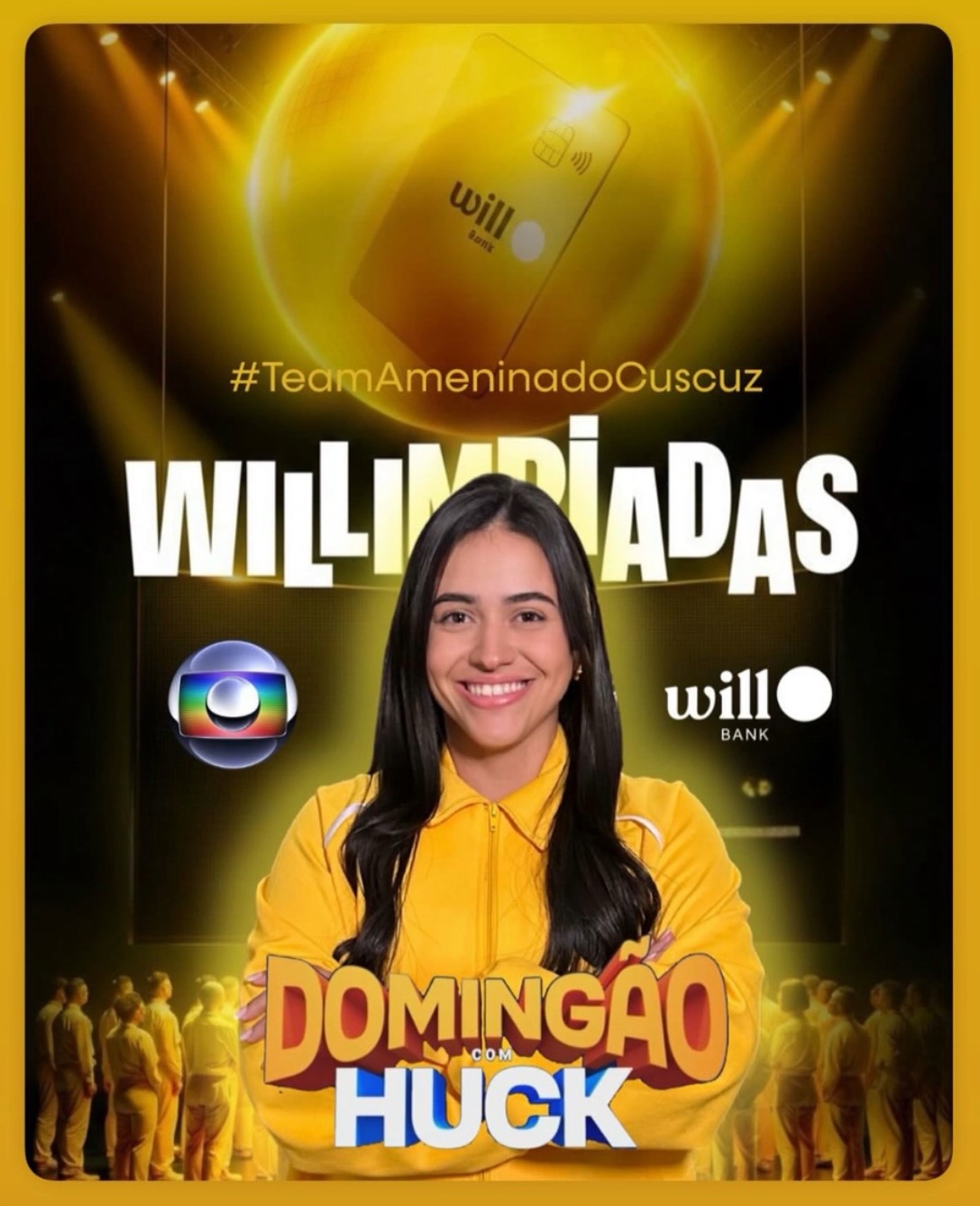 A lagoanovense Menina do Cuscuz representa o RN nas Willimpíadas do Domingão com Huck