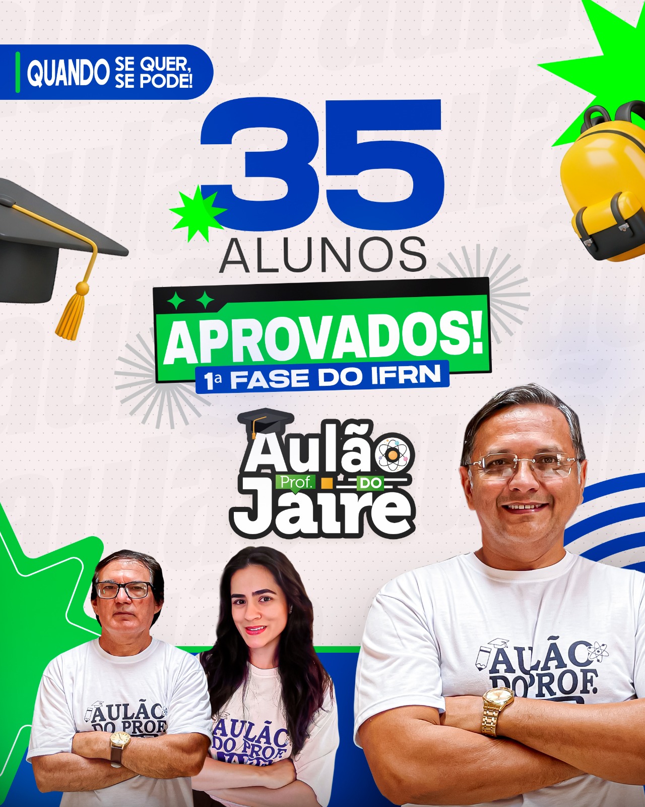 35 alunos do Aulão do Professor Jaire são aprovados na 1ª fase do IFRN