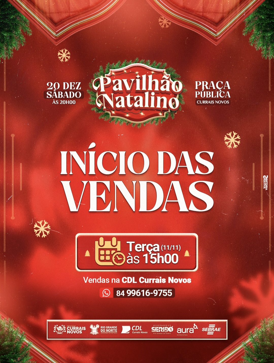 Vendas das mesas para o Grande Pavilhão Natalino 2025 começam nesta terça-feira, 11 de novembro, em Currais Novos.