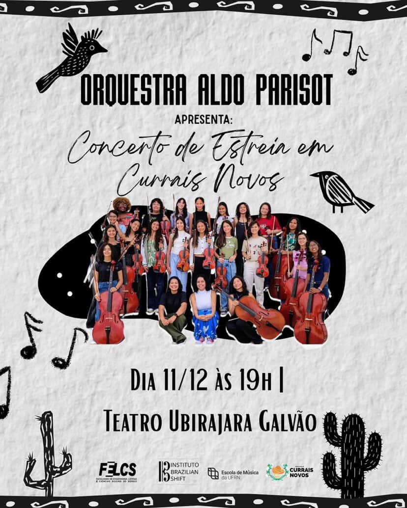 Orquestra Aldo Parisot realiza concerto de estreia em Currais Novos no dia 11 de dezembro