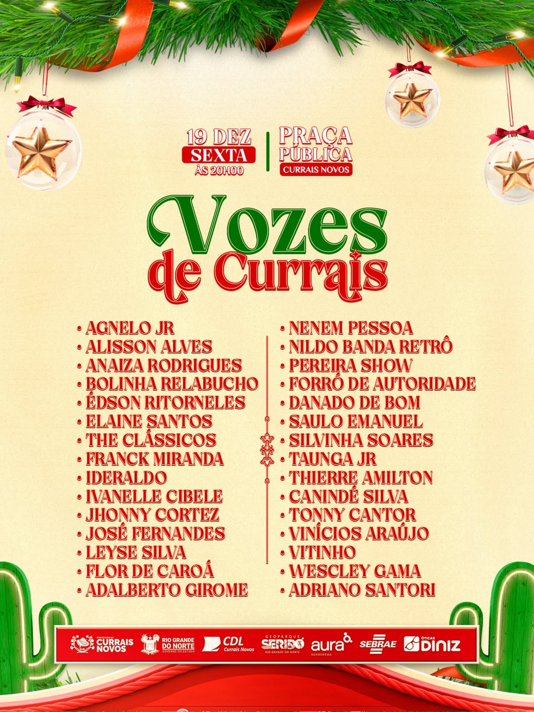 Primeira noite do Pavilhão Natalino será marcada pelo com o “Vozes de Currais”