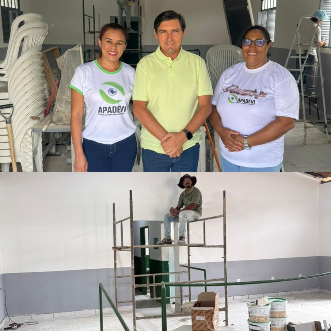 Vereador G. Charles acompanha obras de reforma na APADEVI viabilizadas por emenda do deputado Sargento Gonçalves