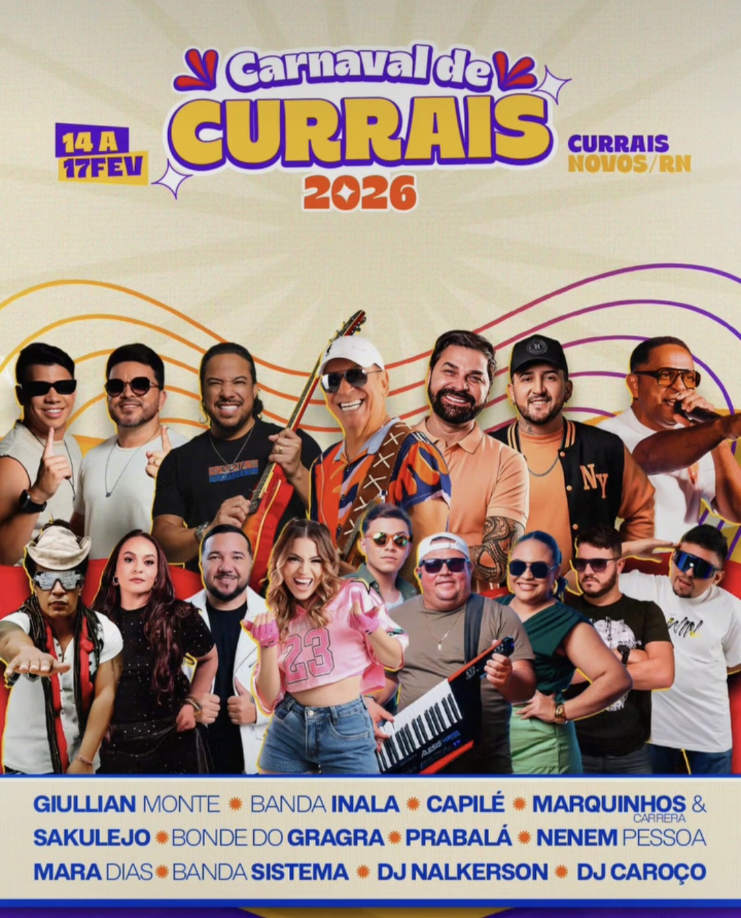 Prefeitura de Currais Novos divulga atrações e programação oficial do Carnaval