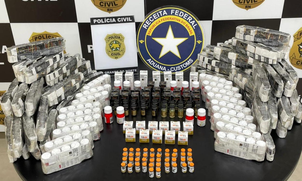 Homem é preso com quase R$ 500 mil em anabolizantes e “Mounjaro” ilegal em Natal
