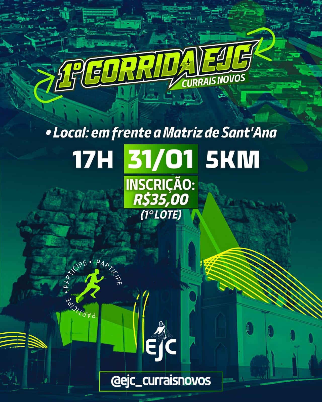 Currais Novos recebe a 1ª Corrida EJC no dia 31 de janeiro