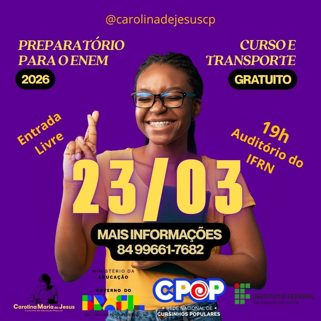 Aula inaugural do cursinho popular acontece nesta segunda (23/03) em Currais Novos