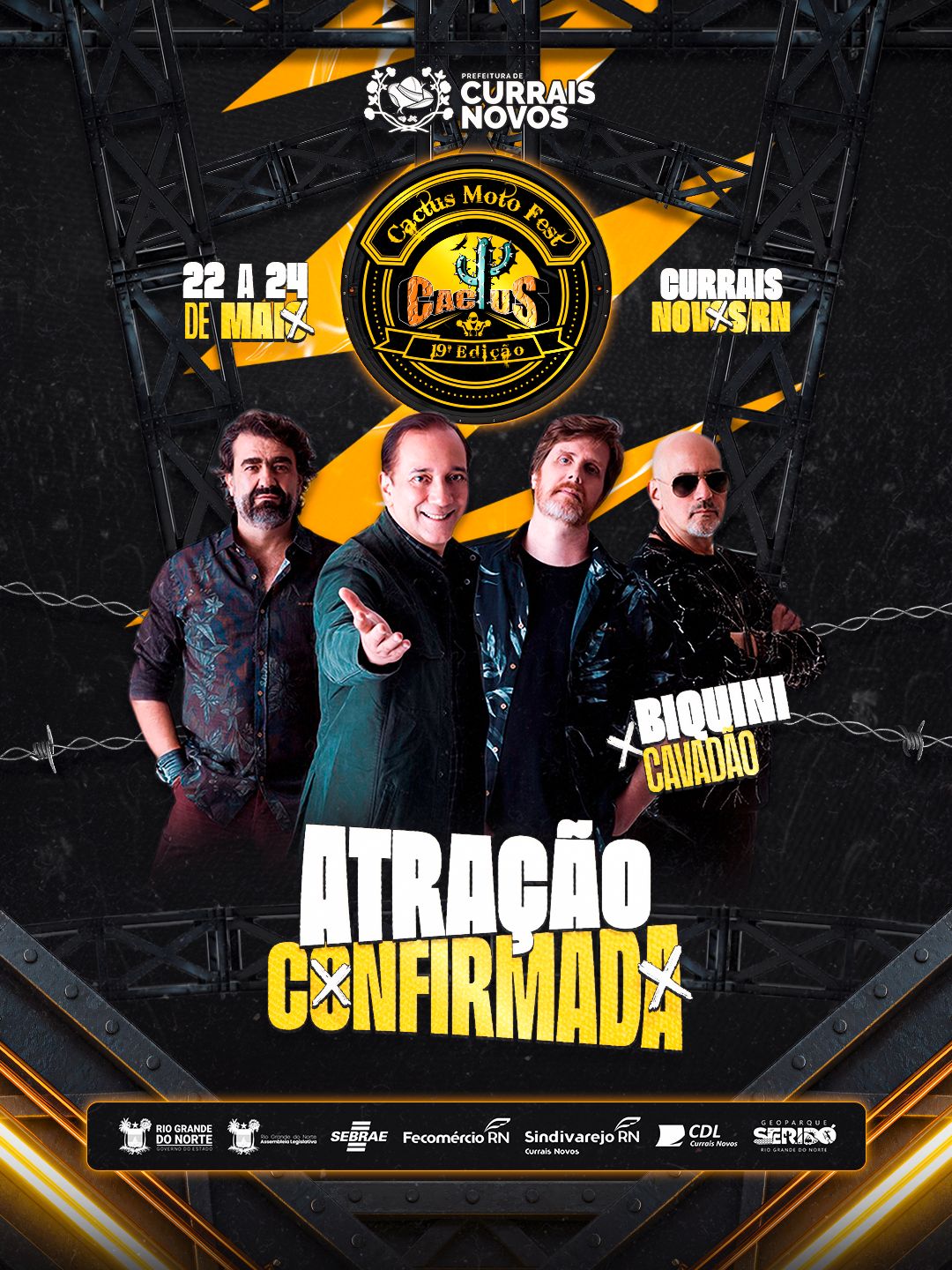 Biquíni Cavadão é a primeira atração confirmada do 19º cactus moto fest em currais novos