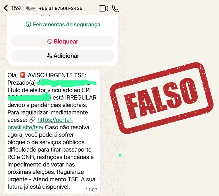 TSE alerta para golpe com falsas cobranças por regularização do título de eleitor