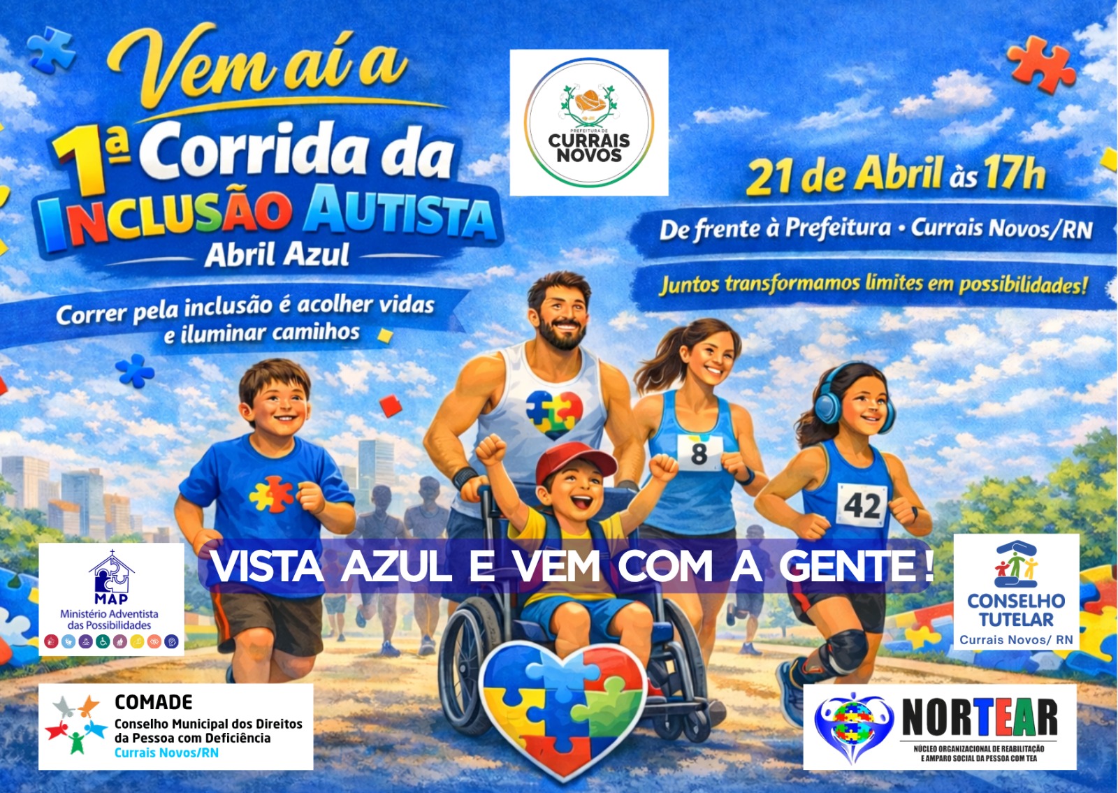 Currais Novos promove 1ª Corrida da Inclusão Autista no Abril Azul