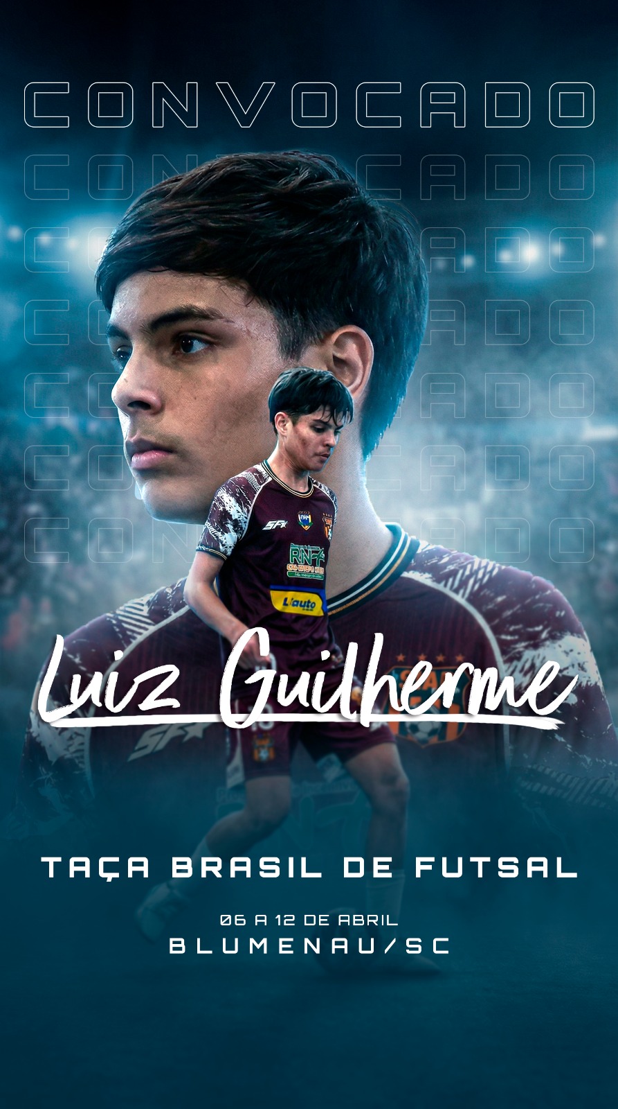 O atleta potiguar Luiz Guilherme vai representar o RN na Taça Brasil de Futsal em Blumenau