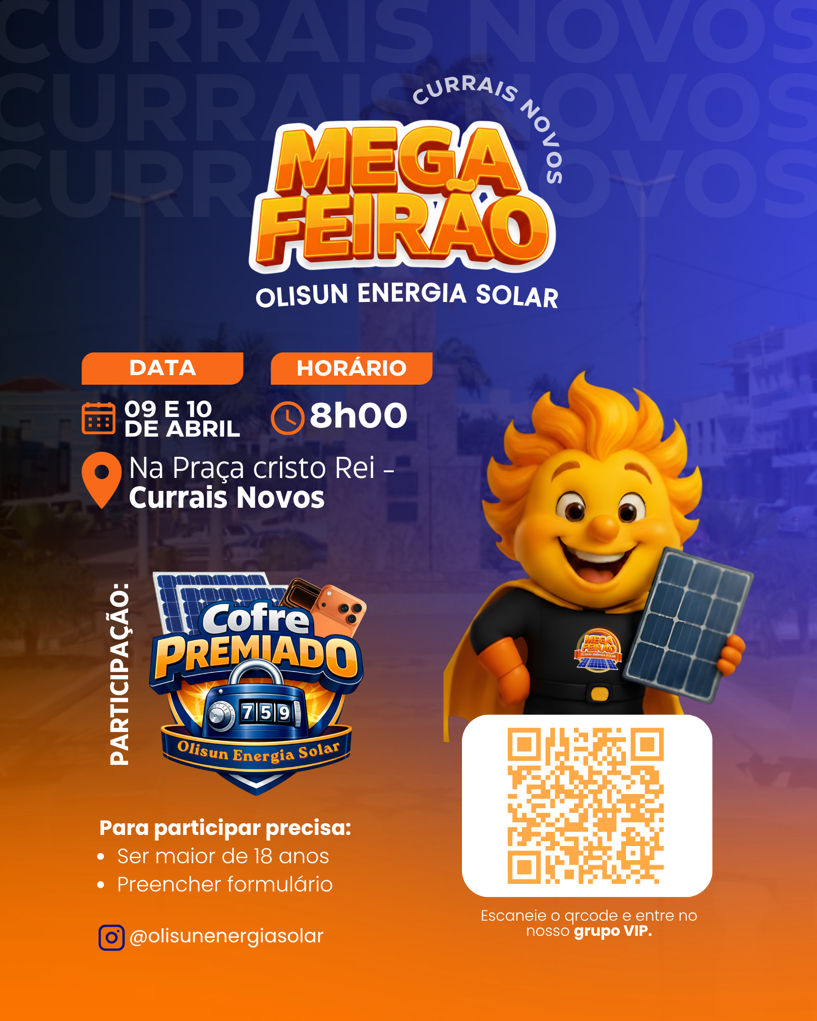 Mega Feirão de Energia Solar acontece nos dias 9 e 10 de abril em Currais Novos