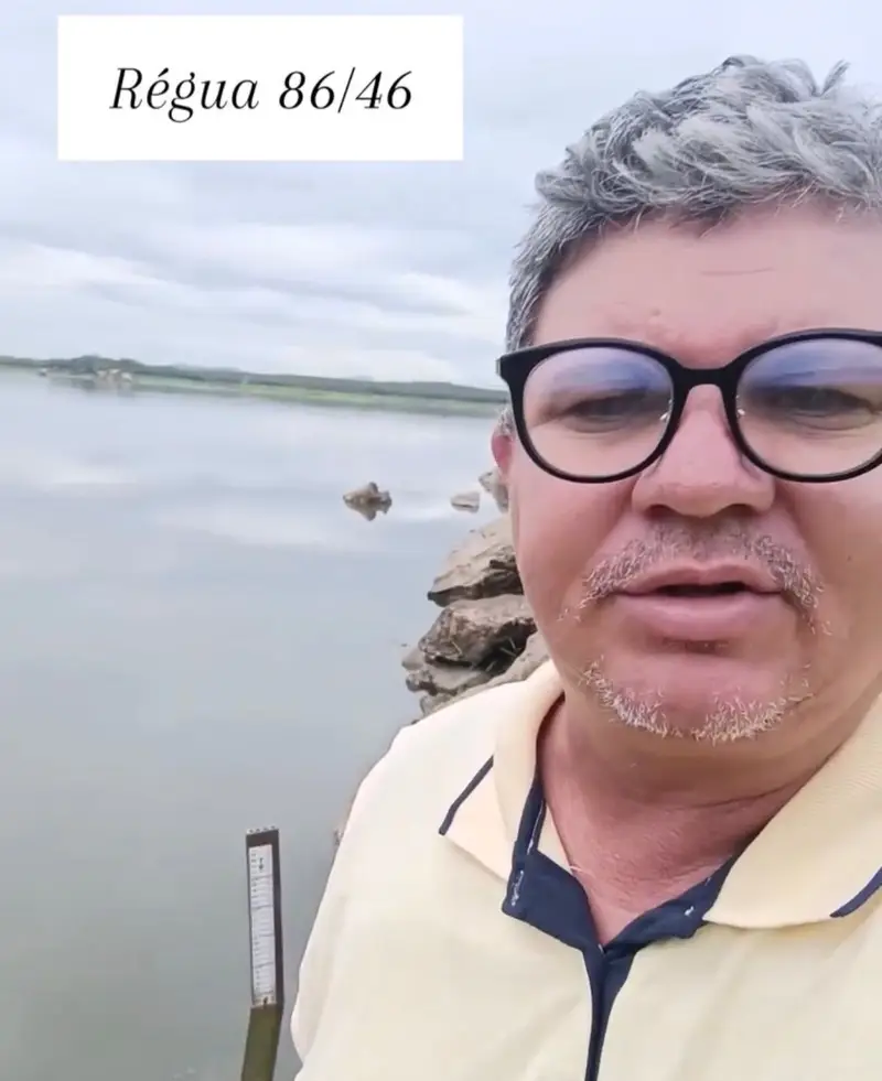 Nível do Açude Dourado sobe 4 cm após chuvas que caíram em Currais Novos neste domingo (12)