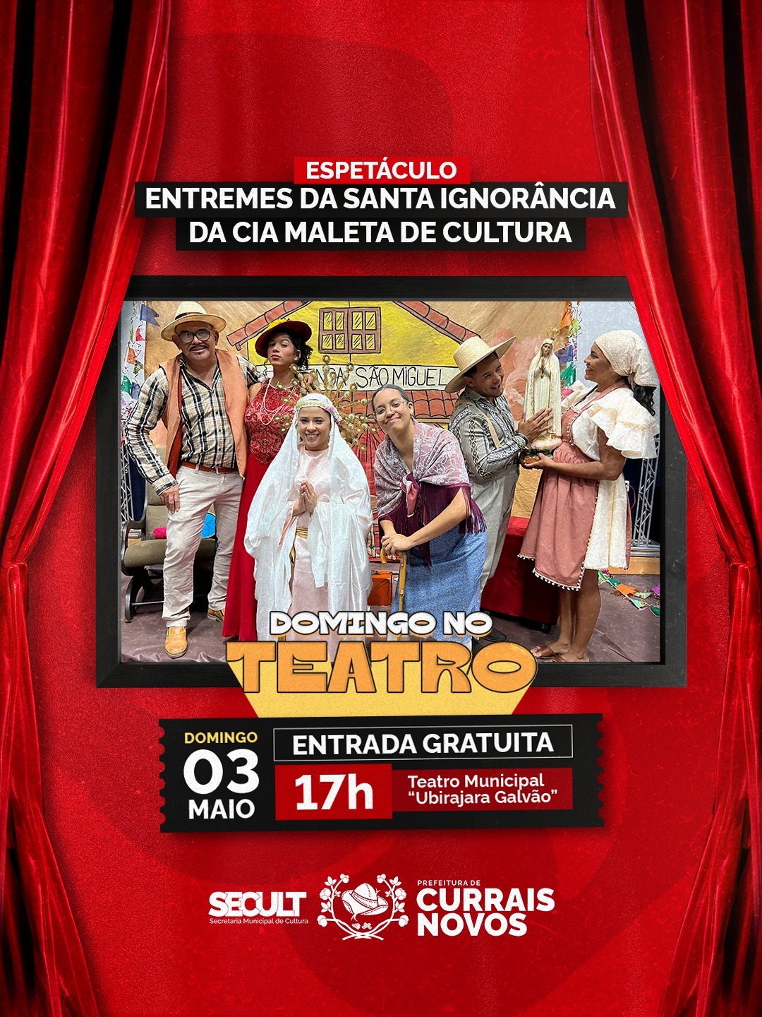 Domingo no Teatro promove cultura gratuita em Currais Novos