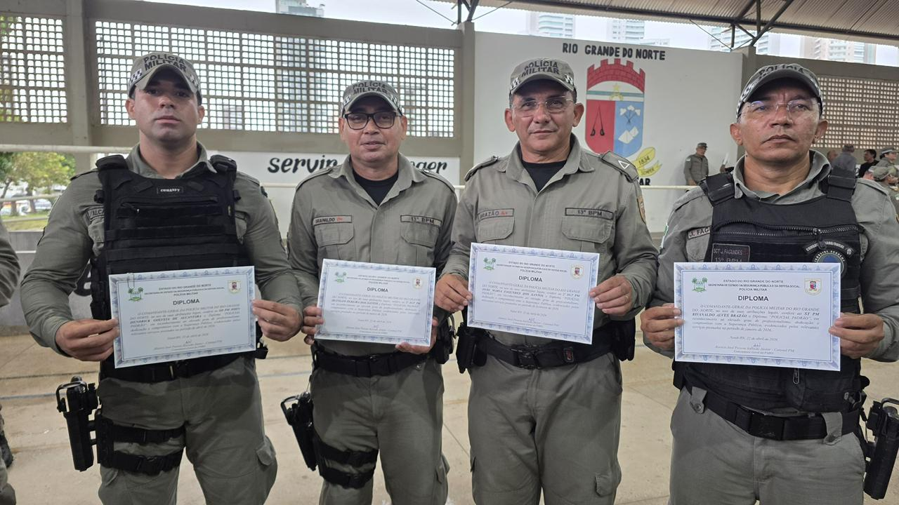 Policiais do 13º BPM são homenageados como “Policial Padrão” em solenidade em Natal
