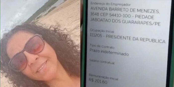 Técnica de enfermagem está registrada como presidente da República na Prefeitura de Jaboatão