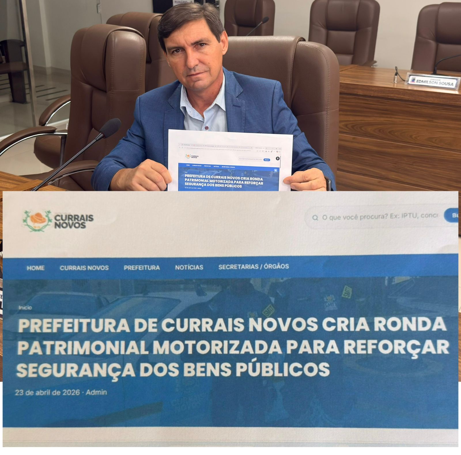Vereador G Charles aponta ilegalidades na criação da ROPAM em Currais Novos durante sessão ordinária