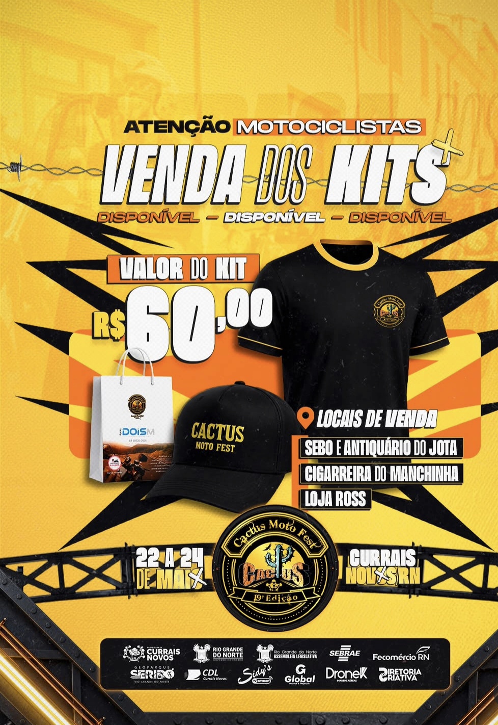 Currais Novos inicia venda de kits para o Cactus Moto Fest 2026