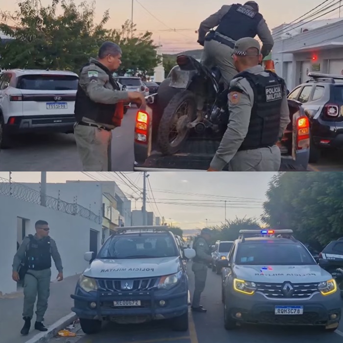Polícia conduz quatro suspeitos após assalto na comunidade Maniçoba, em Currais Novos