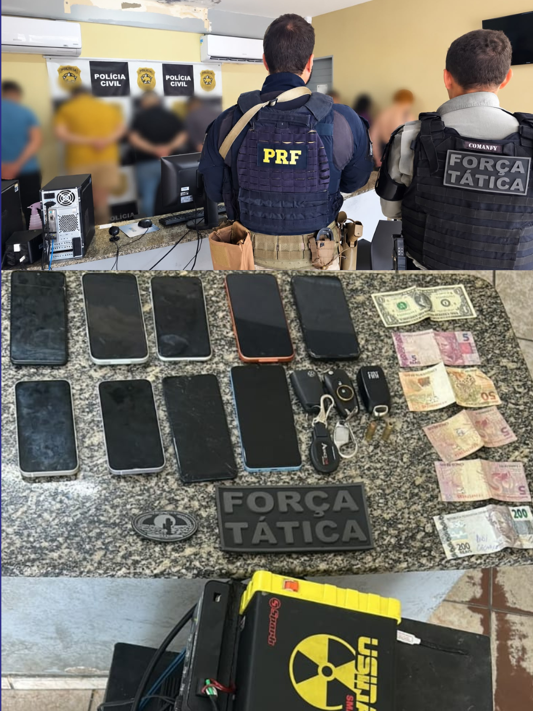 Ação conjunta entre PRF e PMRN resulta na condução de dez pessoas e apreensão de munições de calibre restrito em Mossoró (RN)