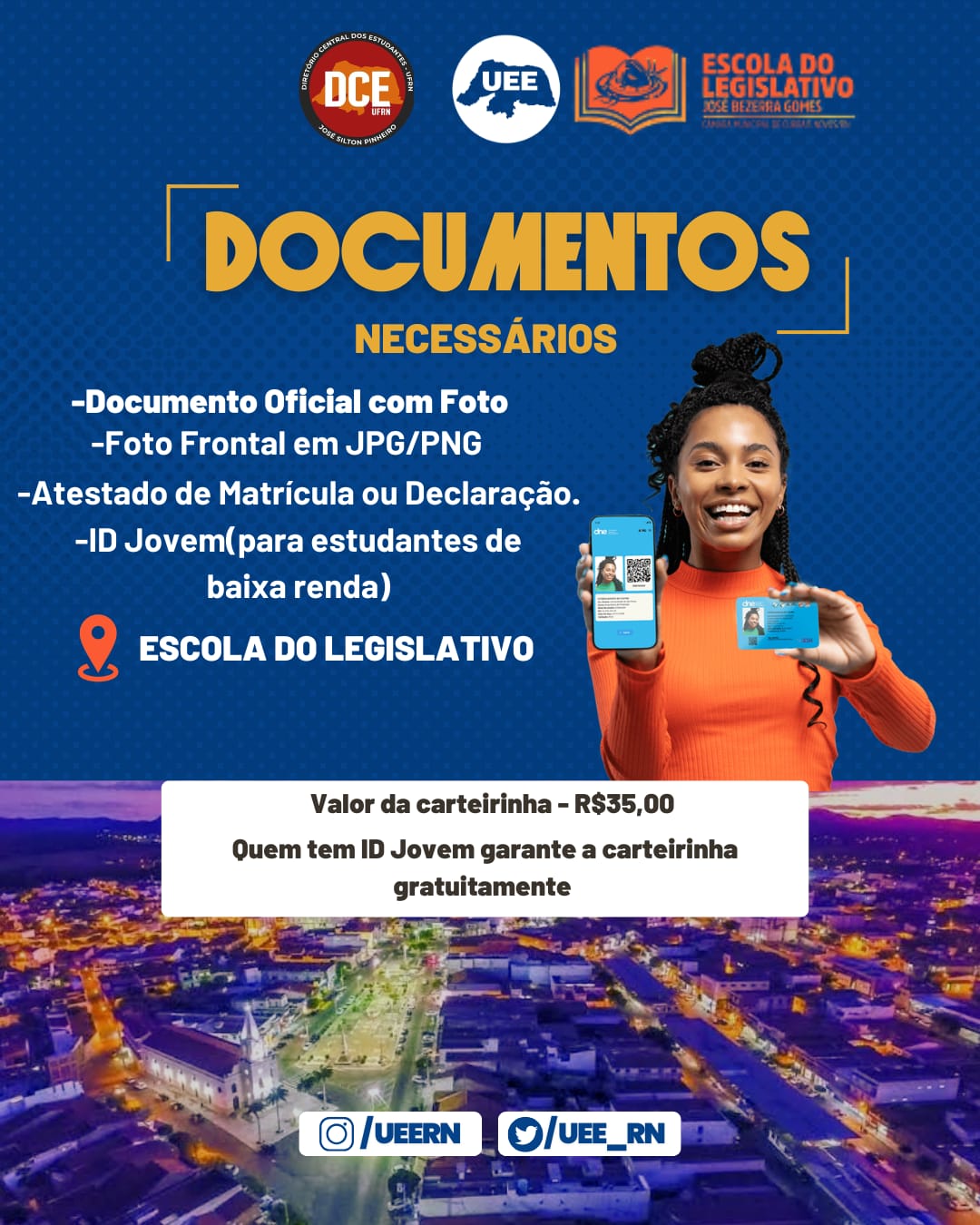 Entidade realiza emissão de identidade estudantil na Escola do Legislativo José Bezerra Gomes; confira documentos exigidos