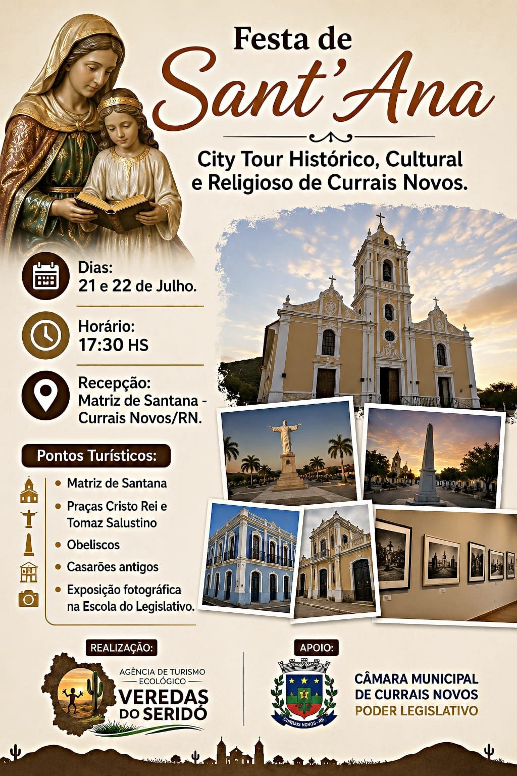 Festa de Sant’Ana: City Tour histórico é realizado a partir desta terça-feira (21) em Currais Novos