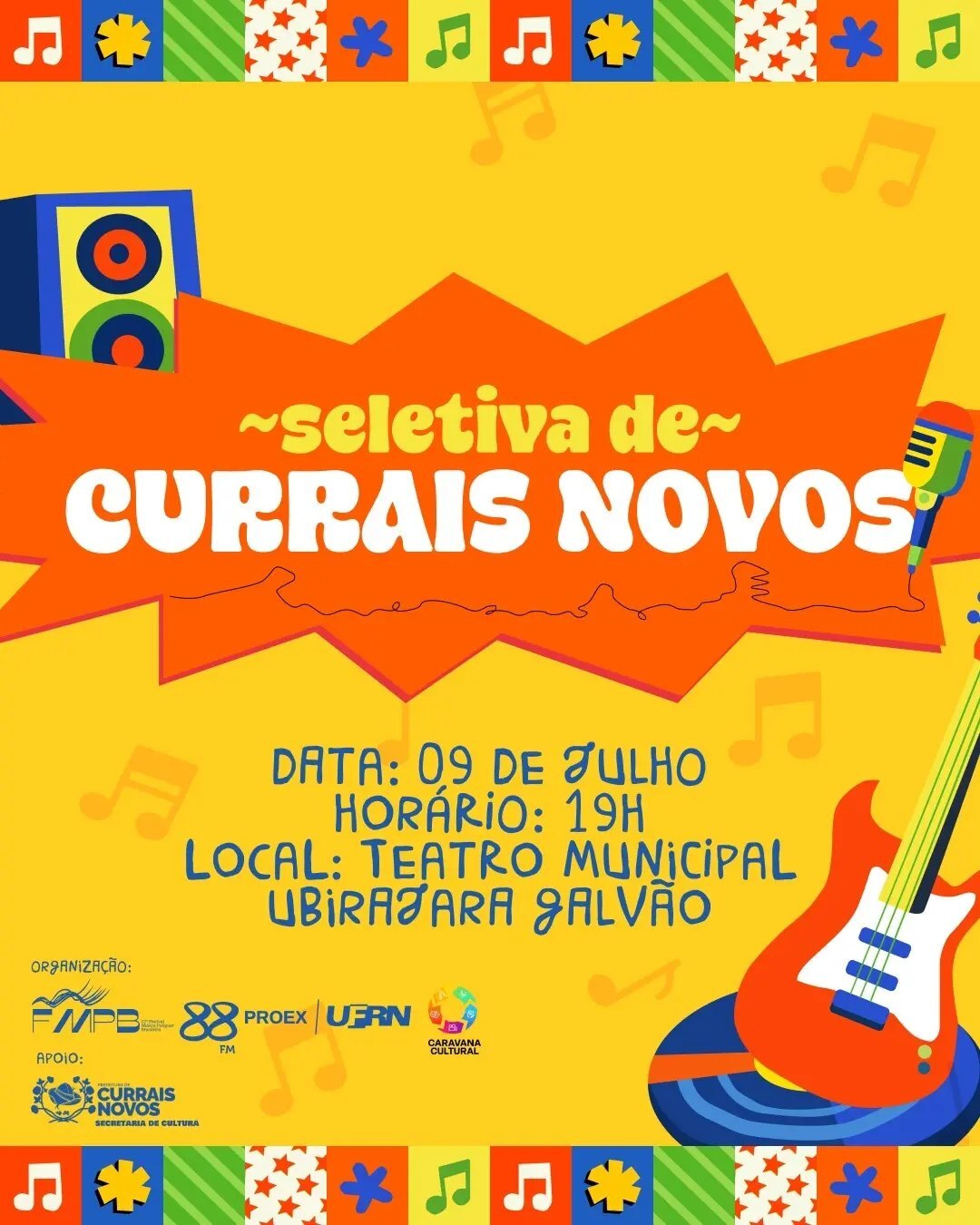 Cultura | Currais Novos recebe seletiva do 12º Festival Música Potiguar Brasileira no próximo dia 9 de julho