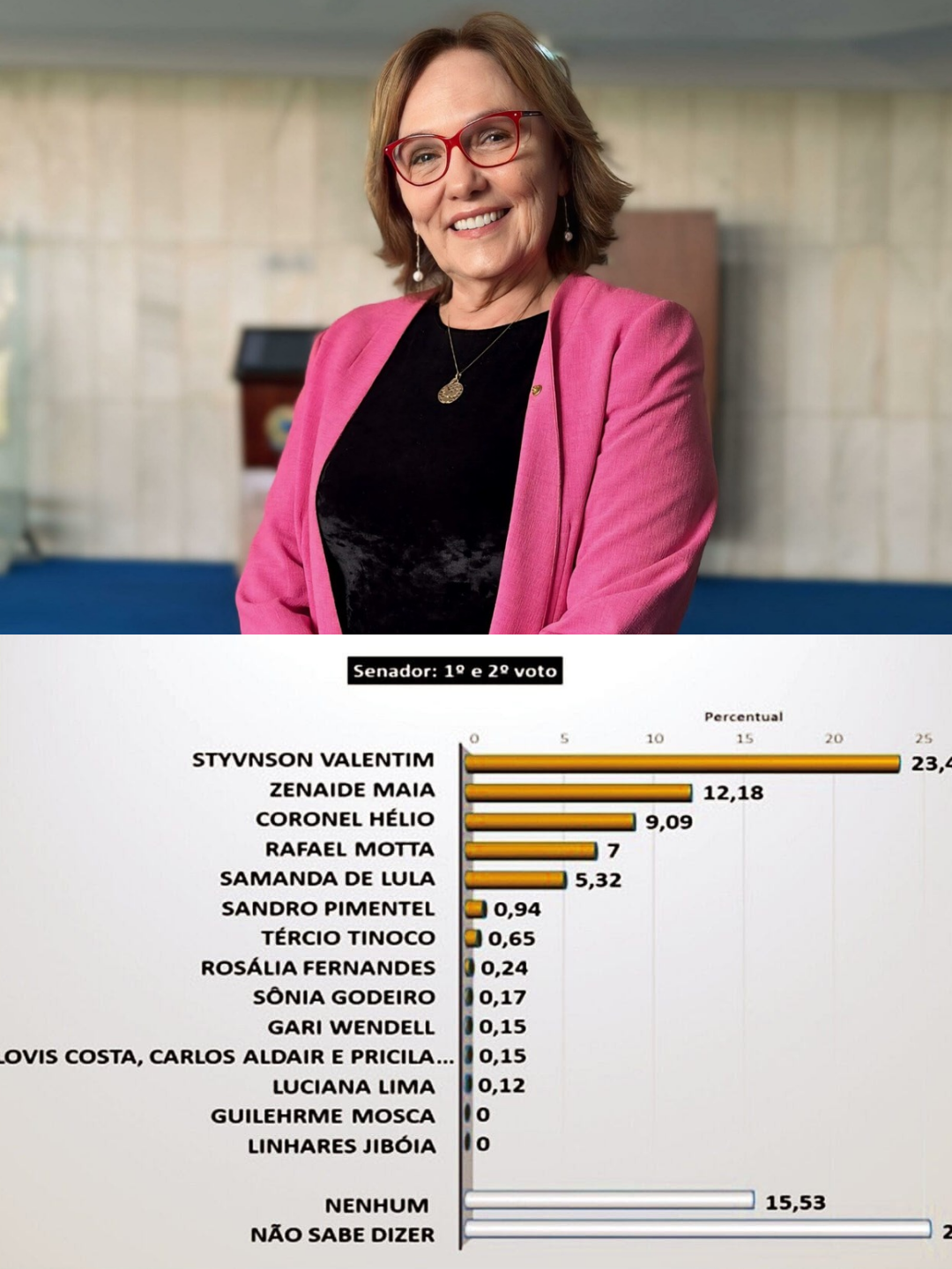 Pesquisa Consult é mais uma que mostra Zenaide reeleita com vantagem sobre os demais candidatos