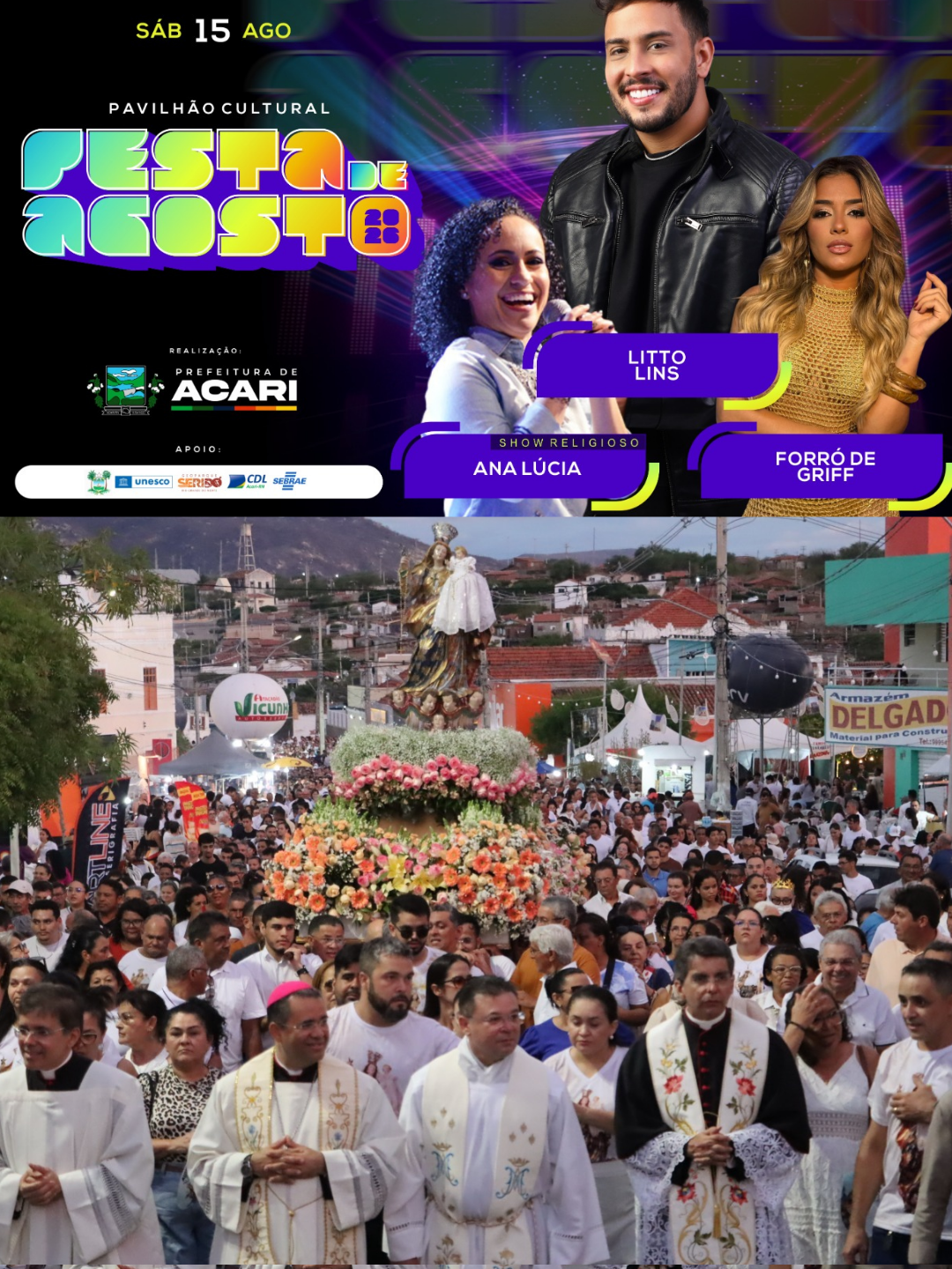 Último dia da Festa de Agosto reúne fé, tradição e grandes shows em Acari