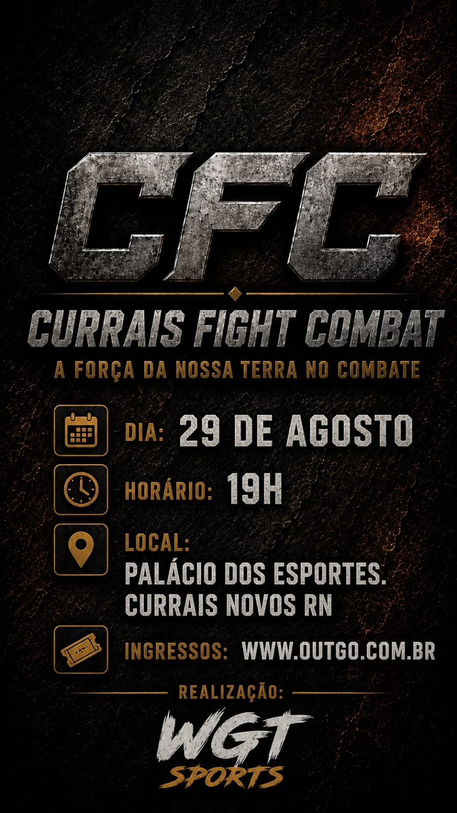 Currais Novos recebe uma das maiores noites de MMA da região com o CFC Currais Fight Combat