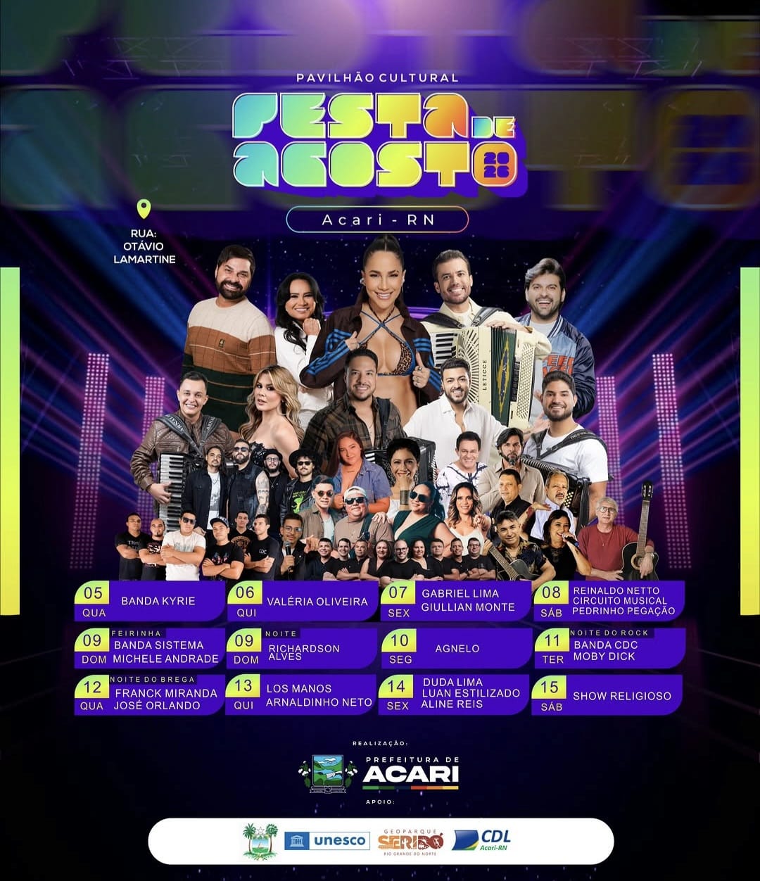 Festa de Agosto em Acari segue com grandes atrações; confira a programação a partir desta sexta-feira (7)