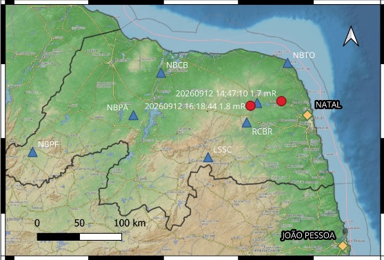 Cinco terremotos são registrados no RN em dois dias